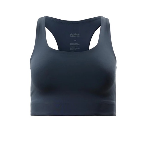 Girlfriend Collective Midnight Paloma Racerback Bra — Navy Blue — Small - Picture 4 of 6